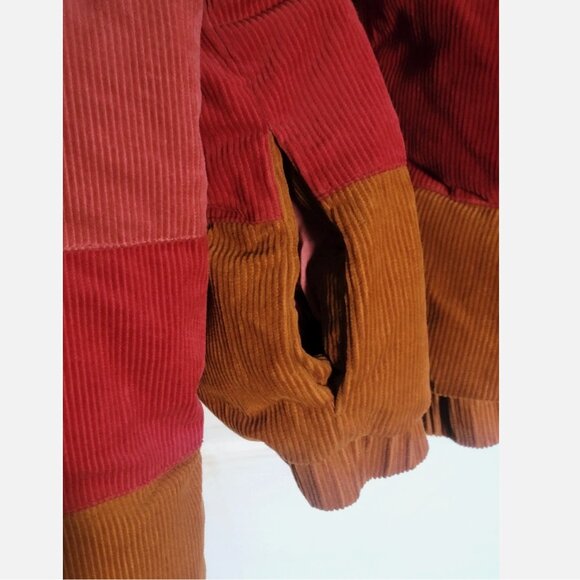 L*SPACE Horizon Ribbed Corduroy Cotton Cropped Puffer Jacket Women XS Desert Sun - Picture 11 of 16